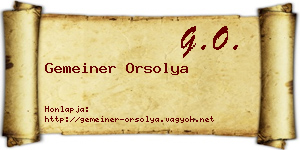 Gemeiner Orsolya névjegykártya